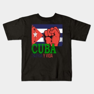 Cuba Flag Cuba Power Cuban Pride Vintage Kids T-Shirt